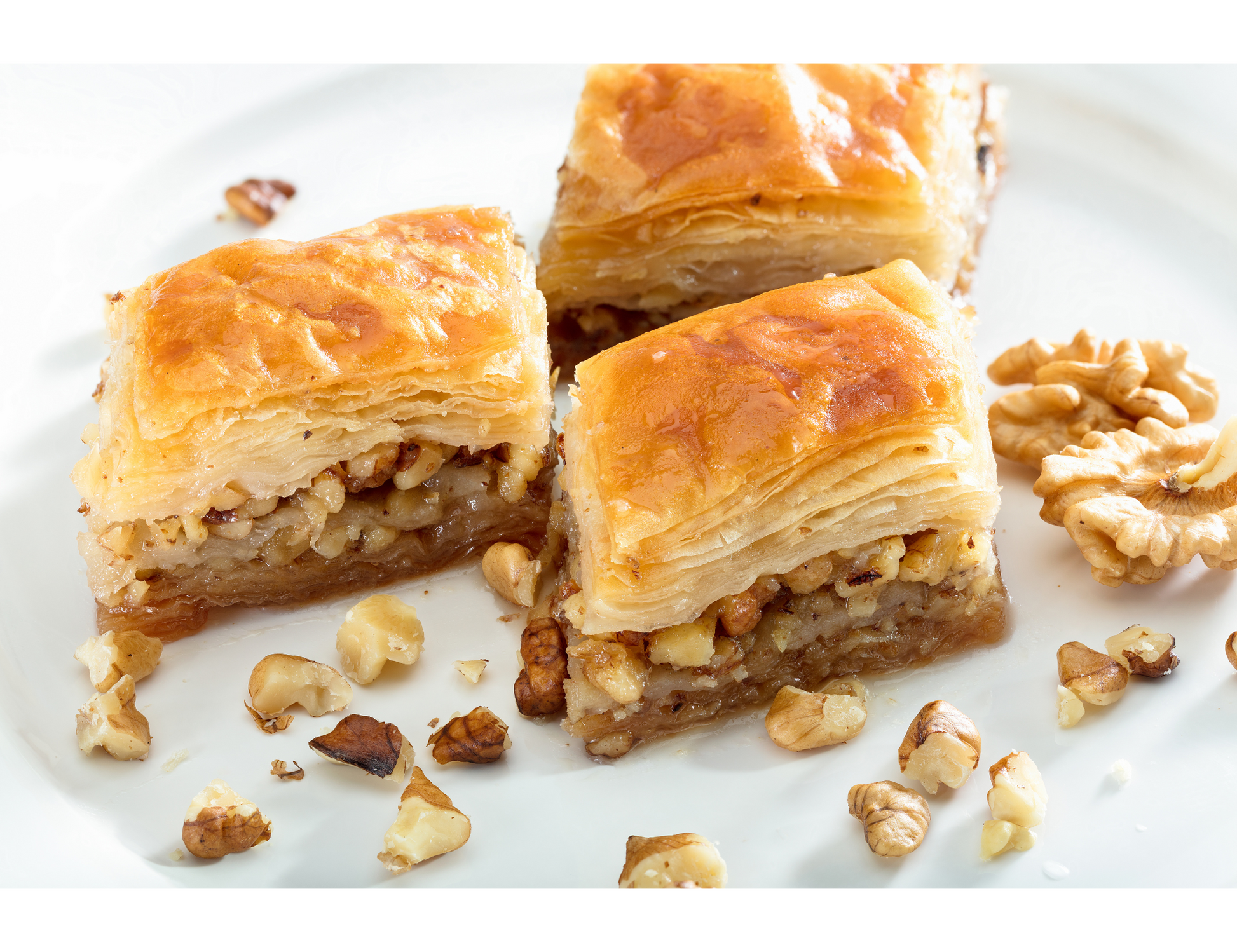 picture of walnut baklava could be: "Honey Walnut Baklava - A sweet and nutty pastry made with layers of filo, walnuts, and honey. A traditional Middle Eastern dessert."