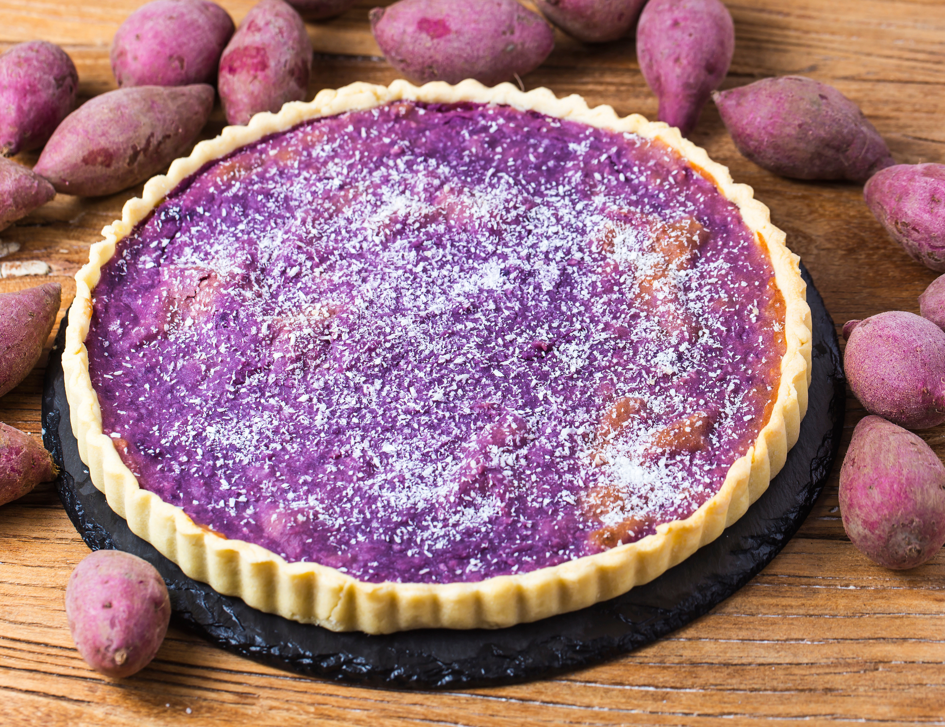 ube pie, taro, nutiness, sweet, delicious, ube dessert, japanese, yam, purple yam, purple sweet potatoe 