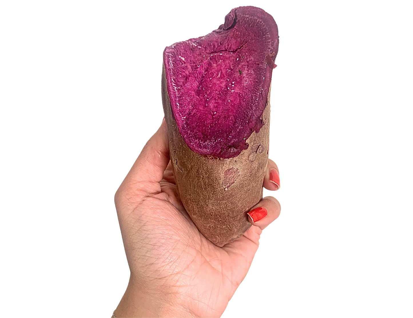 holding japanese sweet purple yam ube, sweet potatoe, ube, yam, purple, japanese, nutiness, vanilla, healthy, ube, taro