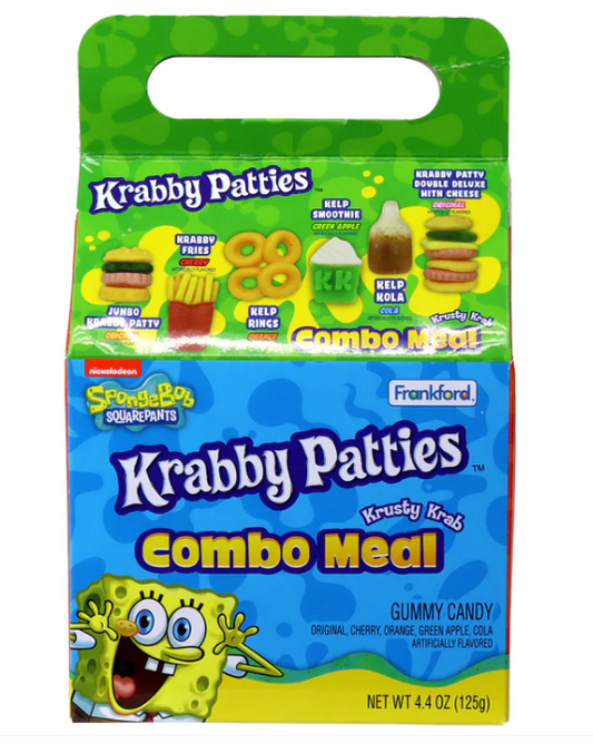 krabby patty combo meal, spongebob gifts, kids spongebob funny